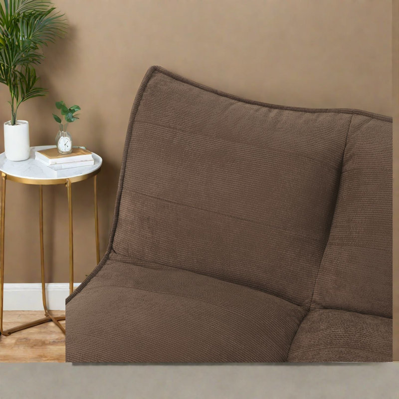 Canapés à compression, fauteuil à billes compact en velours côtelé brun moderne pour la maison