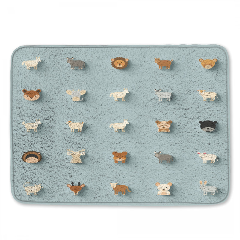 Tapis de bain mignon avec des animaux, L 34 po x L 21 po