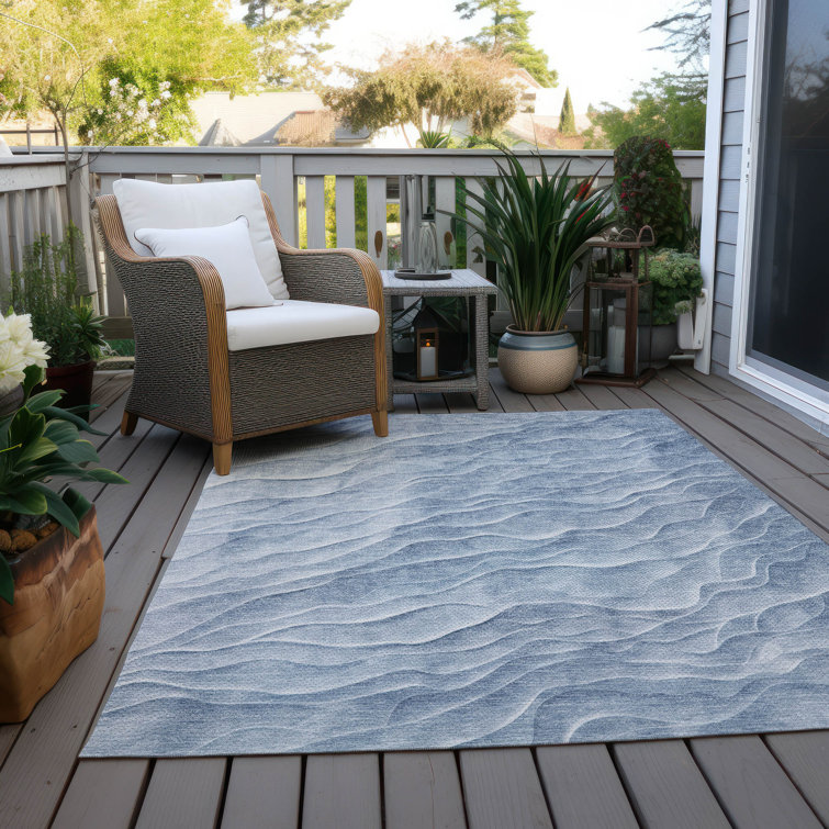 Machine Washable Indoor/Outdoor Claudian ACN1616 Denim Rug
