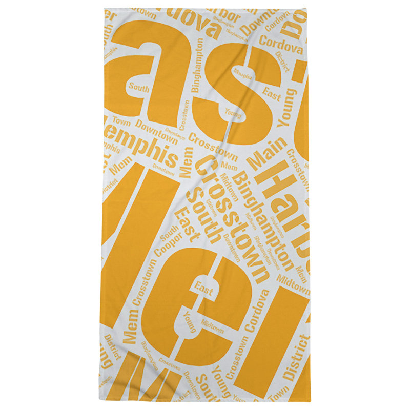 Bath Towel, Orange, Poly/Cotton, Memphis