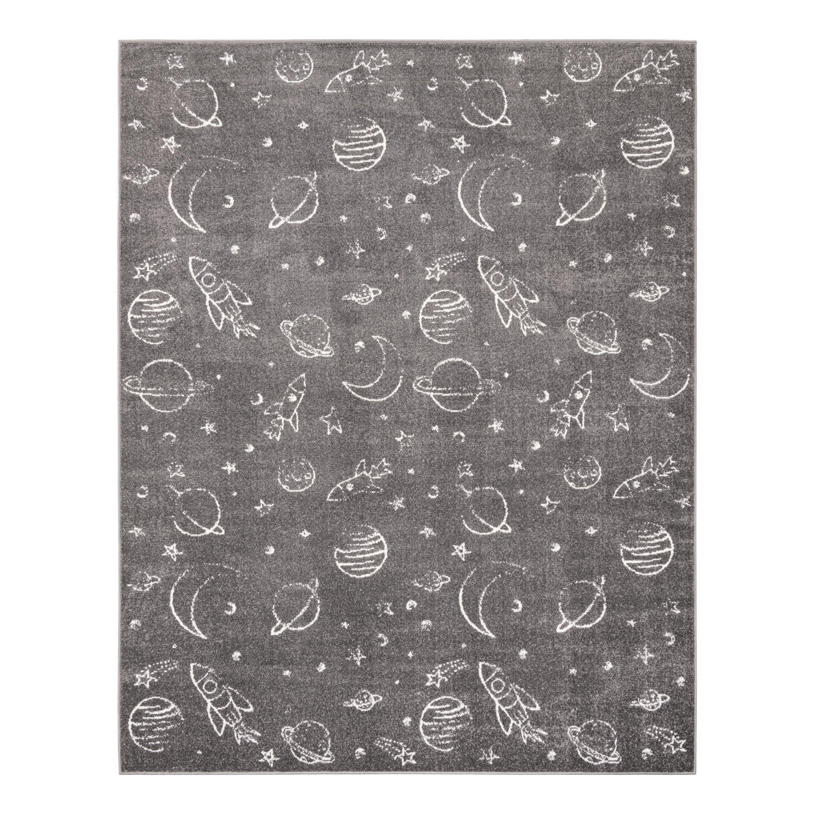 Kids Area Rug, Rectangle 7'10" x 10', Gray