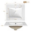Meuble-lavabo de 20 po avec lavabo en céramique, porte à fermeture en douceur, tablette ajustable en forme de U, tiroir de compartiment et support de porte, style moderne, conception peu encombrante-121708445