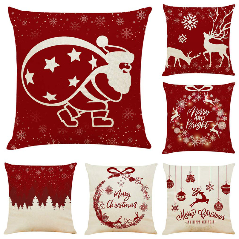 Housses de coussin décoratives carrées de 18 po pour Noël (ensemble de 6)
