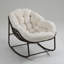 Wicker Rocking Chair With Metal Frame-378939327