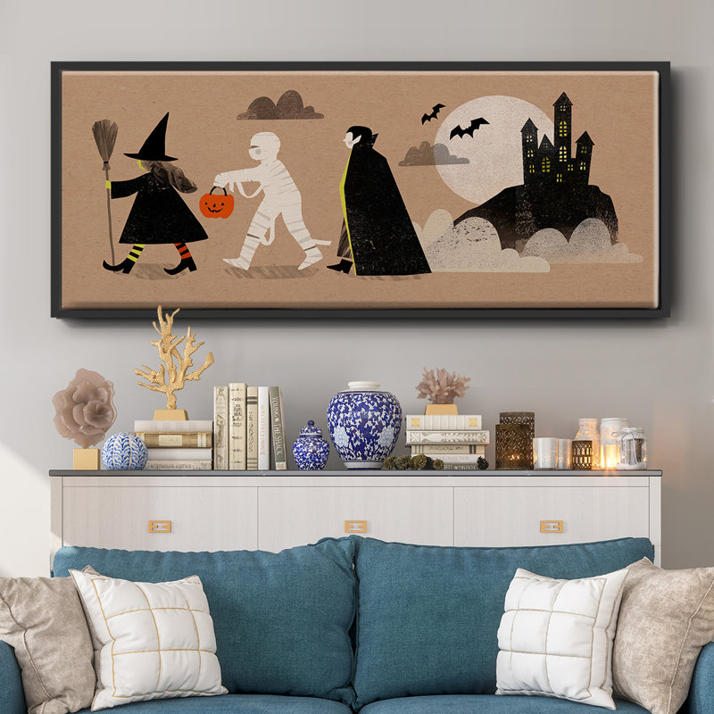 Graphic Halloween Collection D- Framed Canvas