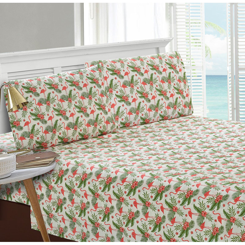 Microfiber Floral Sheet Set, Twin