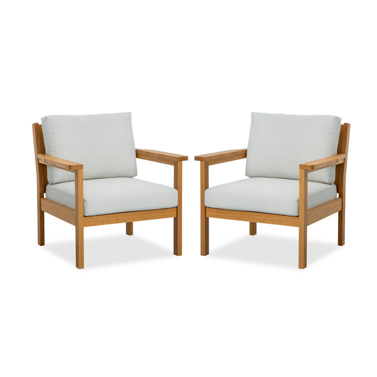 Lanie Eucalyptus Patio Chair With Cushion - Set Of 2 