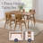 Calais 5 Piece Dining Table Set For 4 With Chairs - 59 Inch Solid Wood Kitchen Table And Chairs Set Of 4 - Mid Century Modern Furniture For Dining Room Or Kitchen (Pecan)