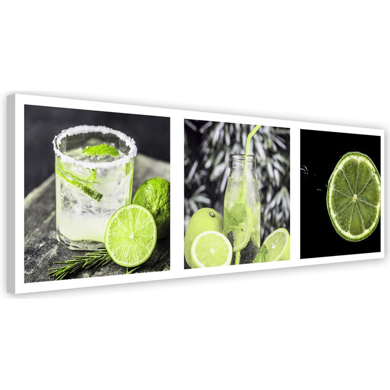 3 Piece No Frame Print Set on Canvas, 50cm H x 150cm W