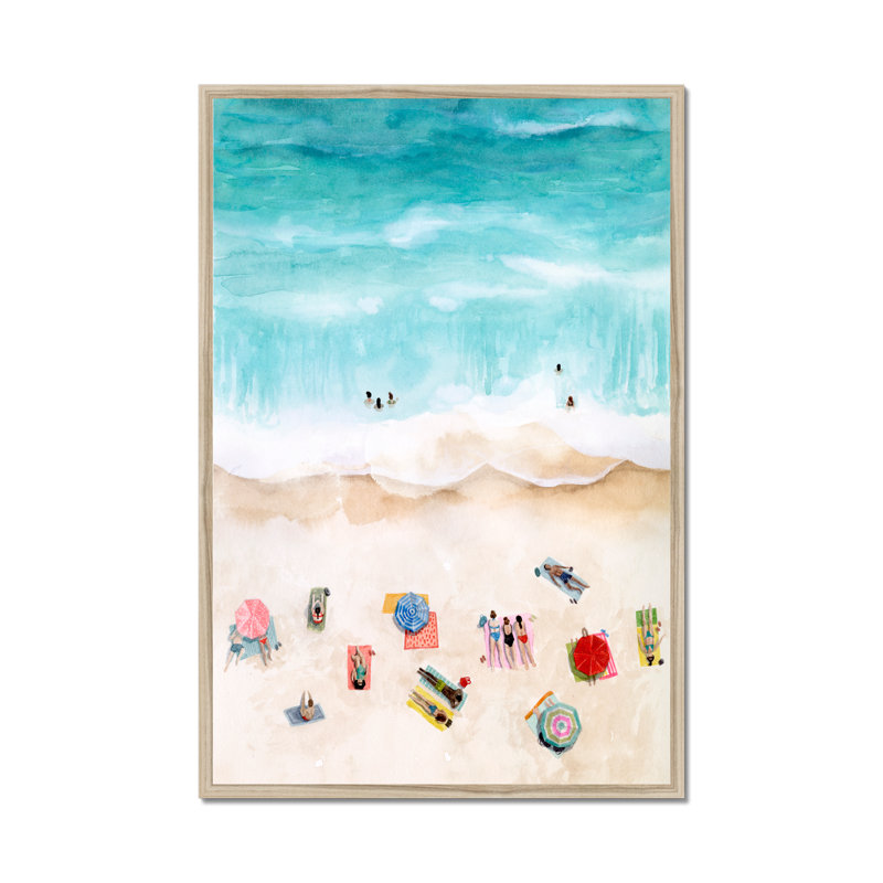 Beach Week I by Grace Popp - Painting, 80cm H x 55cm W, Natural Wood Framed Paper Print
