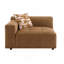 Ensemble de canapé modulaire contemporain, finition suède chocolat avec 2 coussins assortis