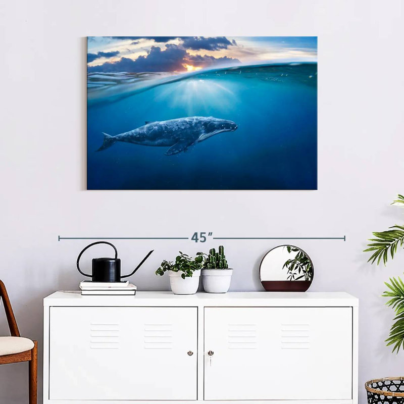 Brampt Blue Ocean Whale, 24" H x 36" W