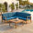 6-Piece Sofa Set with Coffee Table, Blue