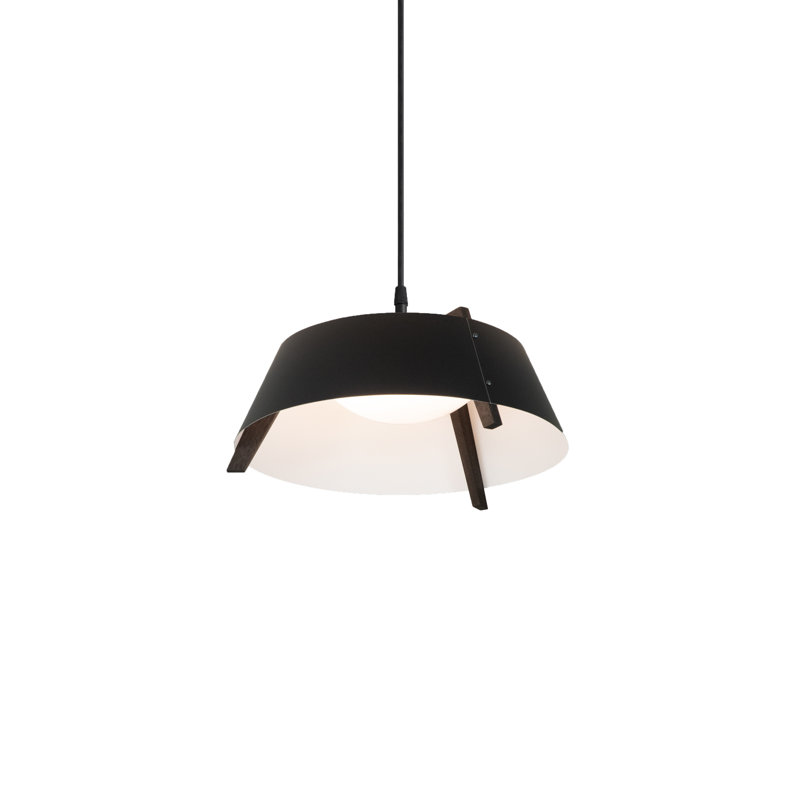Casia 1 - Light LED Pendant, Dark Stained Walnut, Gloss White, 2700