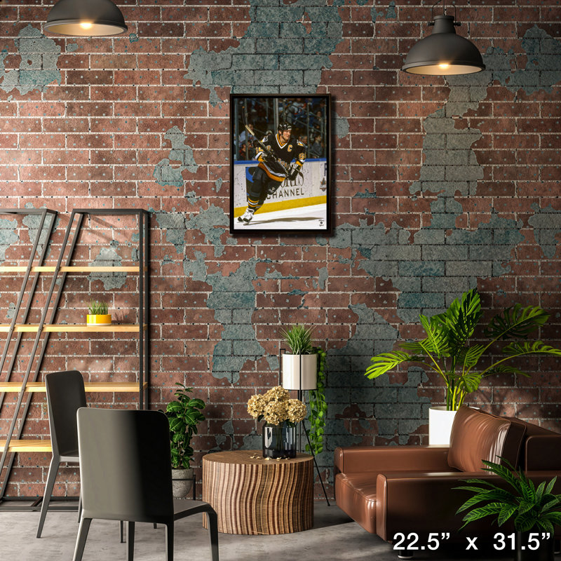 Mario Lemieux, toile encadrée, pingouins 20 x 29 Action-V