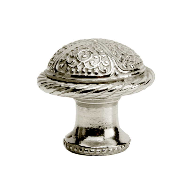 Millennium large knob with rope border in Satin, Chrome