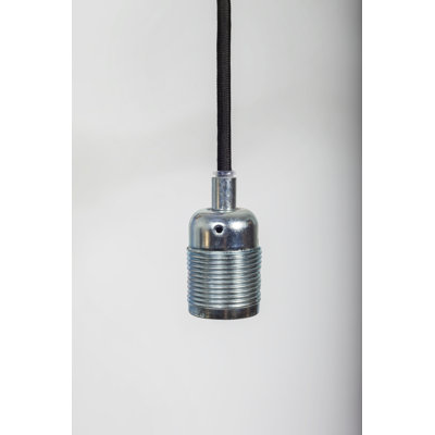 E27 Pendant Steel / White Cable