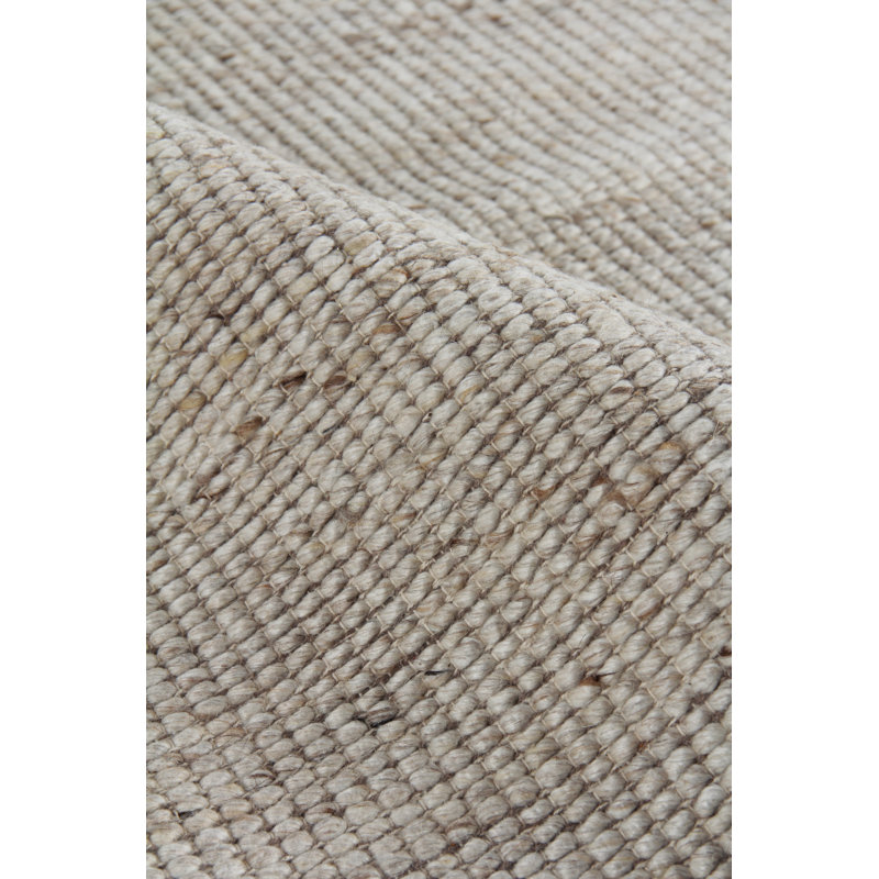 Hesse Hand-Loomed Polyester/Cotton Beige Area Rug, Rectangle 6' x 9'
