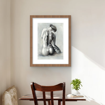 «Nude Woman from Be Back - Contemporary Beauty», reproduction encadrée
