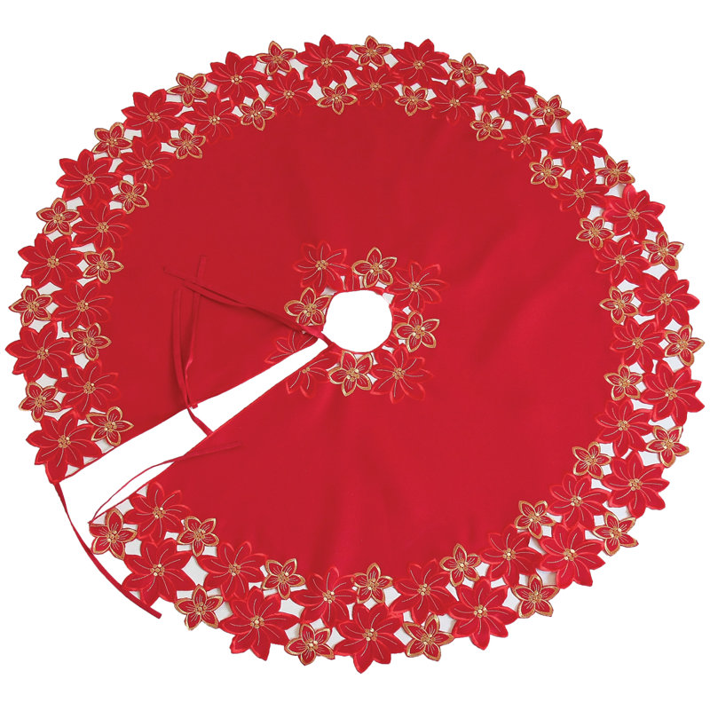 Cache-pied à motif de poinsettias festif Joice