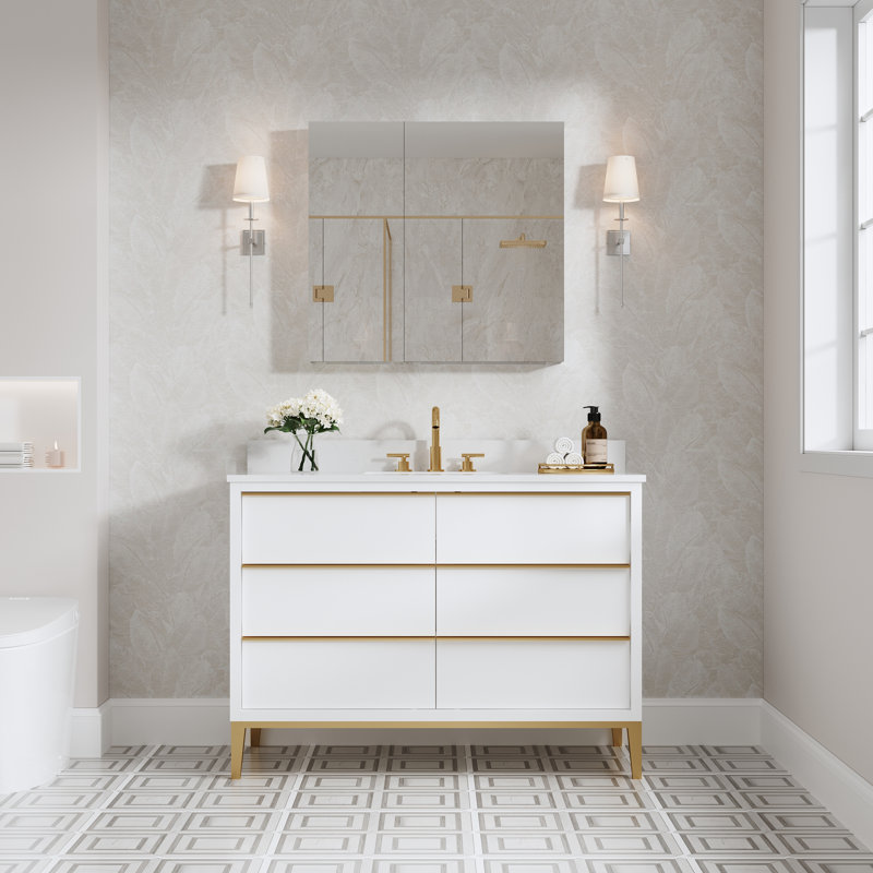 Armoire à pharmacie murale de salle de bain encastrée ou en surface l 32 po x H 30 pi avec tablettes réglables en verre