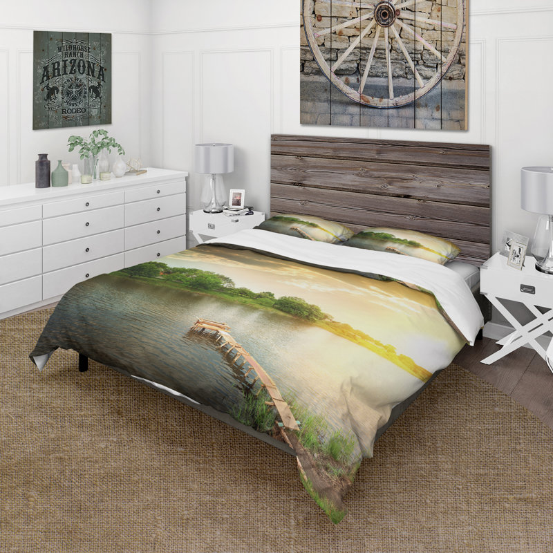 Ensemble de housse de couette de cabine et de dépôt, Housse simple + 1 taie décorative
