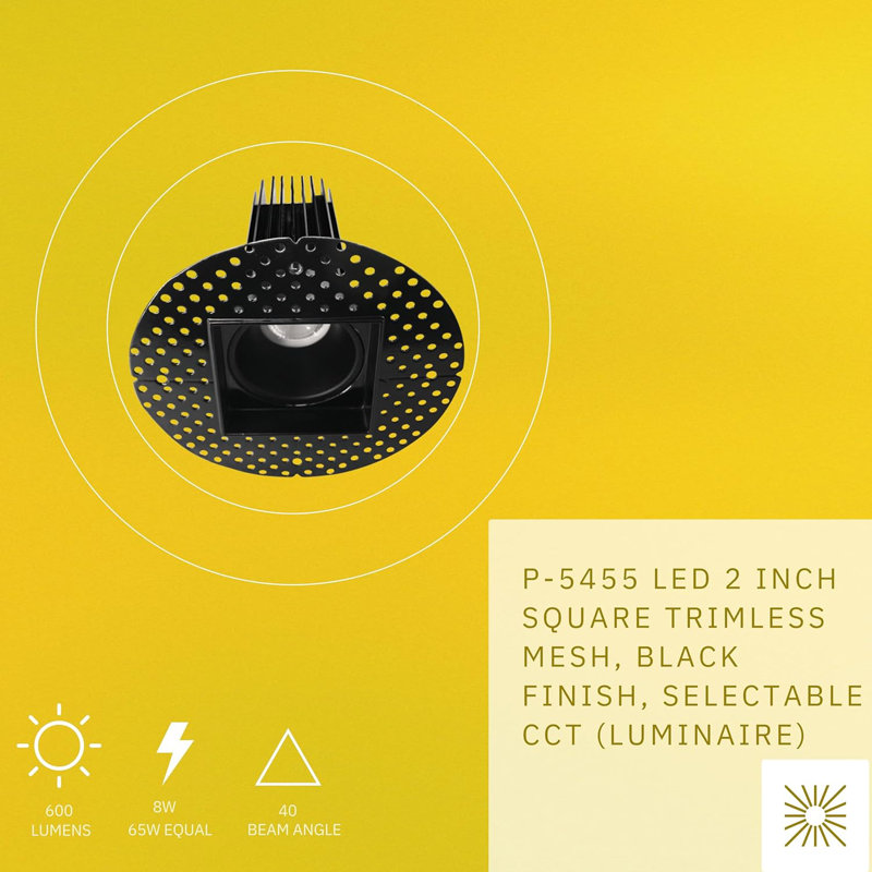Ensemble d'éclairage encastré 2 po 8 watts, Noir