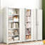 Armoire de rangement en métal 71 po avec portes battantes en acier, 4 tablettes réglables, blanc crème, rouille, pour le garage et le bureau-131180624