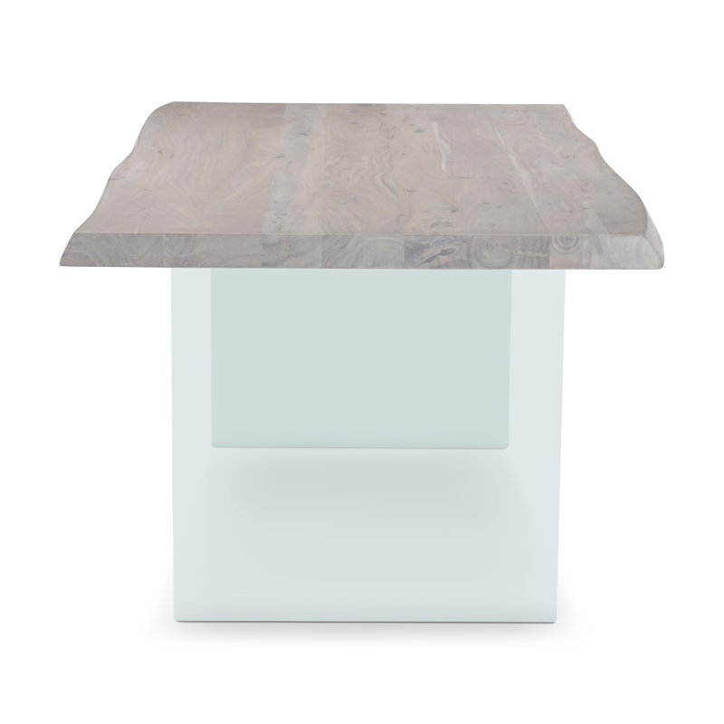 Brooks Solid Wood Double Pedestal Dining Table, 29.75"H x 79"L x 40"W, White Wash