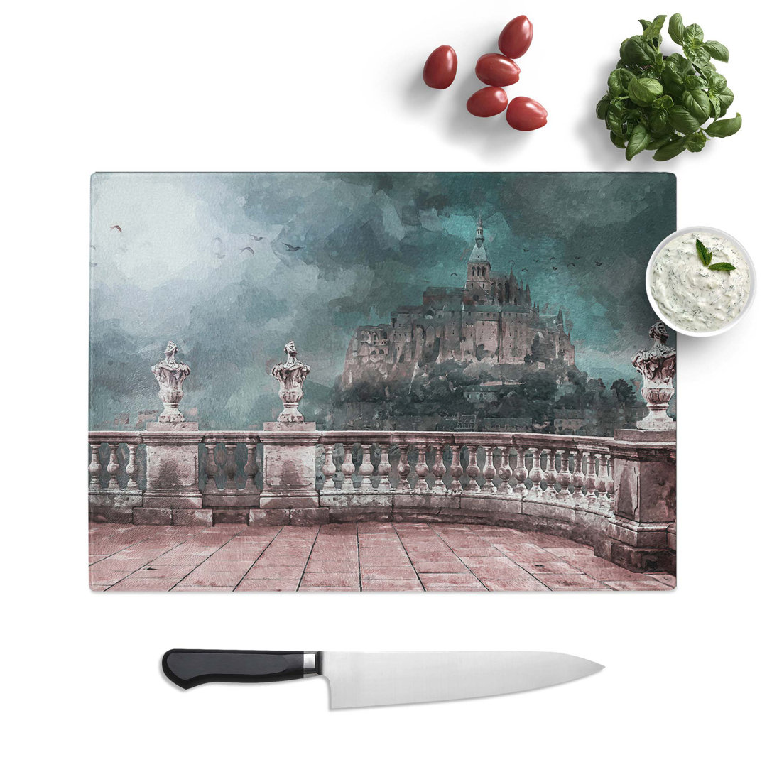 Glass Mont St. Michel in Normandy France in Abstract Chopping Board