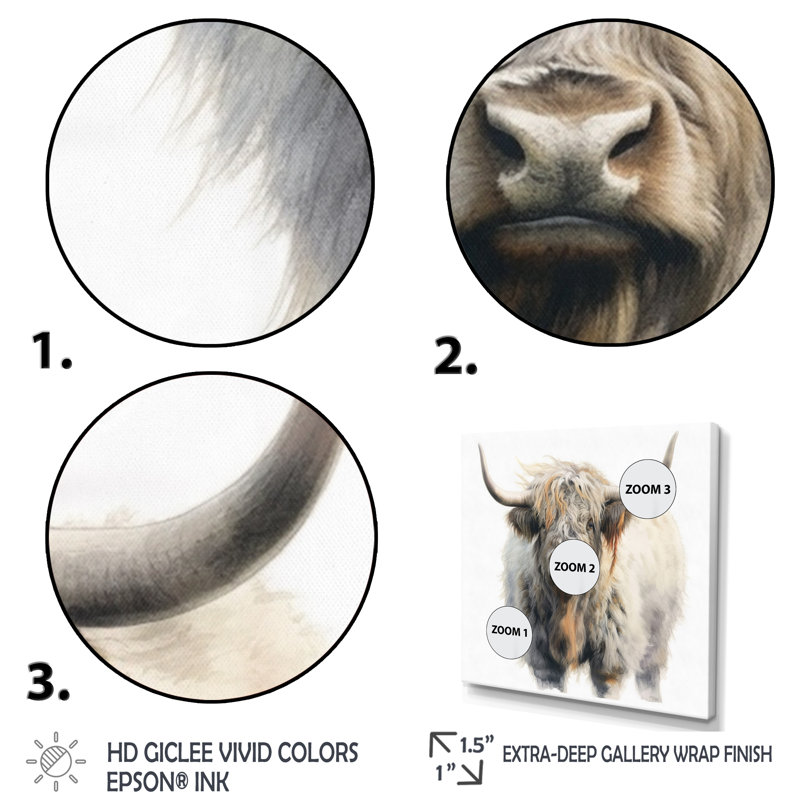 Wild Yak VI - Yaks Framed Wall Art, 30" H x 30" W, Wrapped Canvas