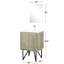 Rustique 24 po Meuble-lavabo pour salle de bain avec comptoir en quartz blanc, robinet et miroir mural 18 po