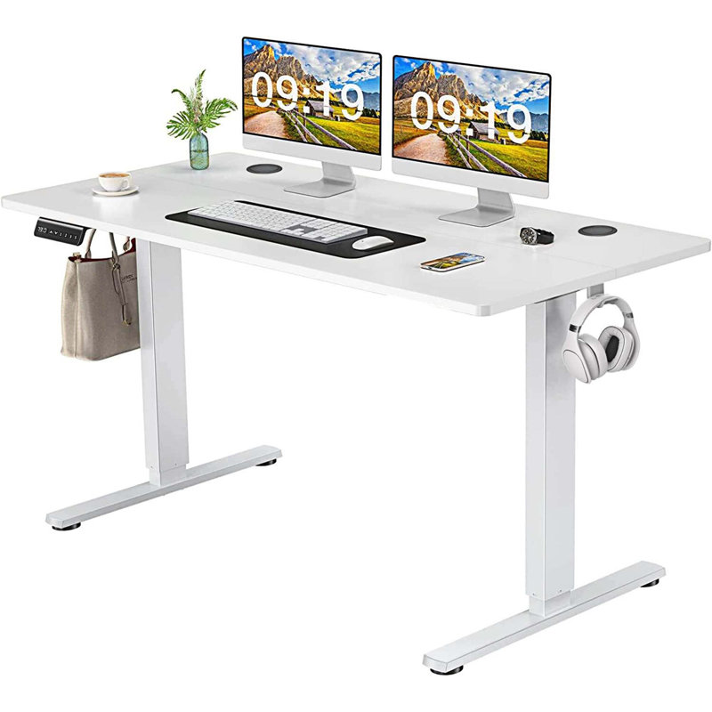Bureau debout à hauteur ajustable Marther, Blanc, H 28 po x l 55 po x P 23 po