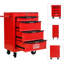 Armoire à outils multifonctionnelle 20 po à 4 tiroirs, avec roulettes, rouge et noir, glissières à roulement pour glissières en métal à ouverture douce, surface de rangement supplémentaire fréquemment utilisée-2011770894