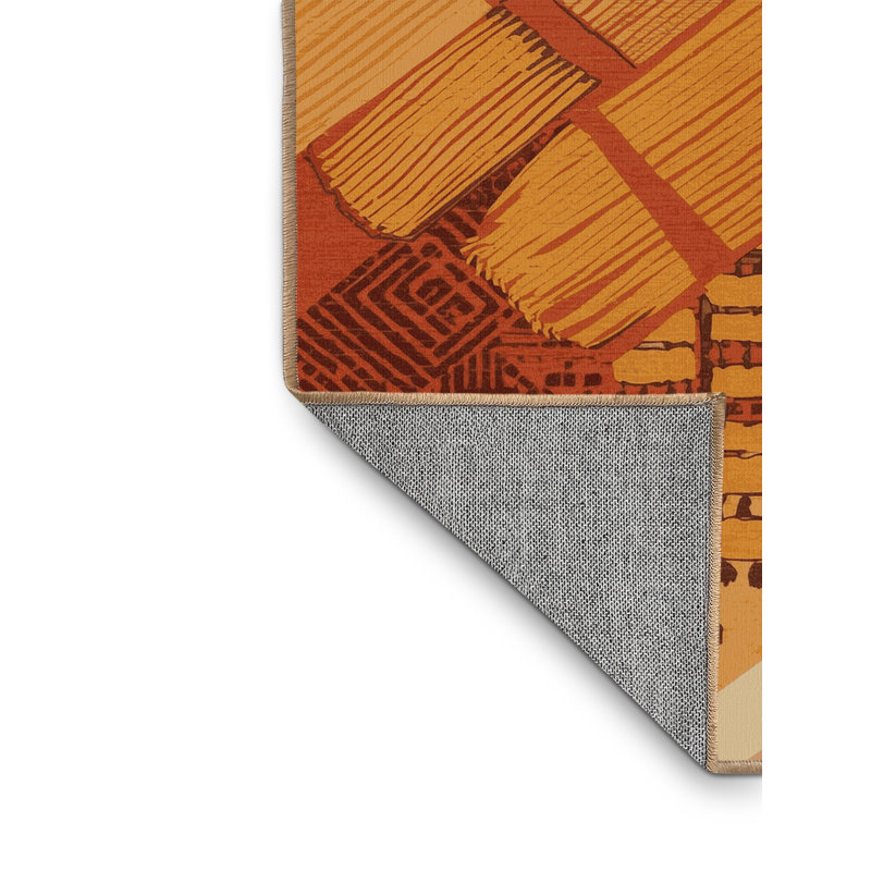 Tapis brun lavable à la machine Olveston Tamales, 6 X 9
