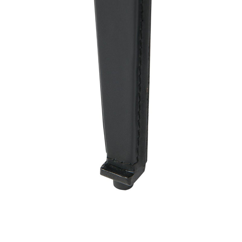 Winston Leather Accent Stool, Black