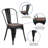 Ketchum Clear Coated Metal Stackable Chair with Wood Seat-1835193500