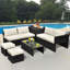 Ensemble de meubles de patio en rotin 8 pièces Ebern Designs-950946133-974611910
