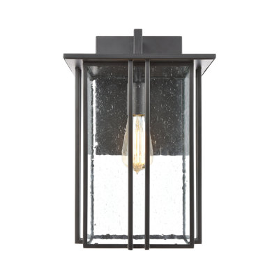 Applique murale d'extérieur 1 lumière de 16 po de hauteur Radnor - Noir mat
