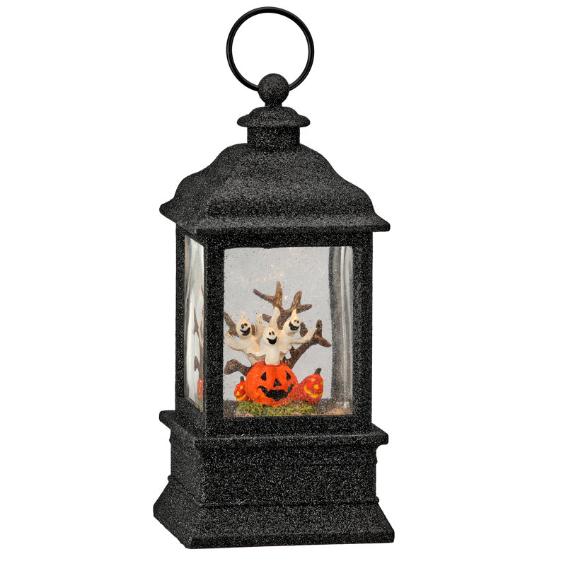 9.5"LED Graveyard Pumpkin Lantern USB
