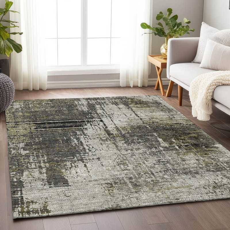 Premium Machine Washable Prisco Taupe Rug, Rectangle 5' x 7'6"