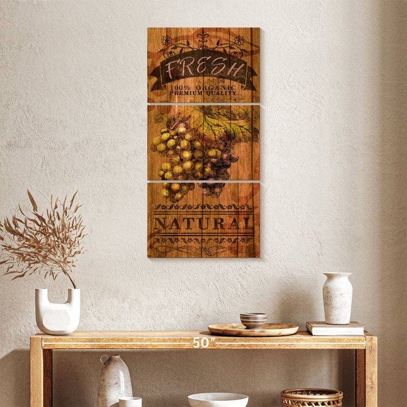 «Fresh Grapes», reproduction sur toile, H 18 po x l 38 po x P 1,25 po