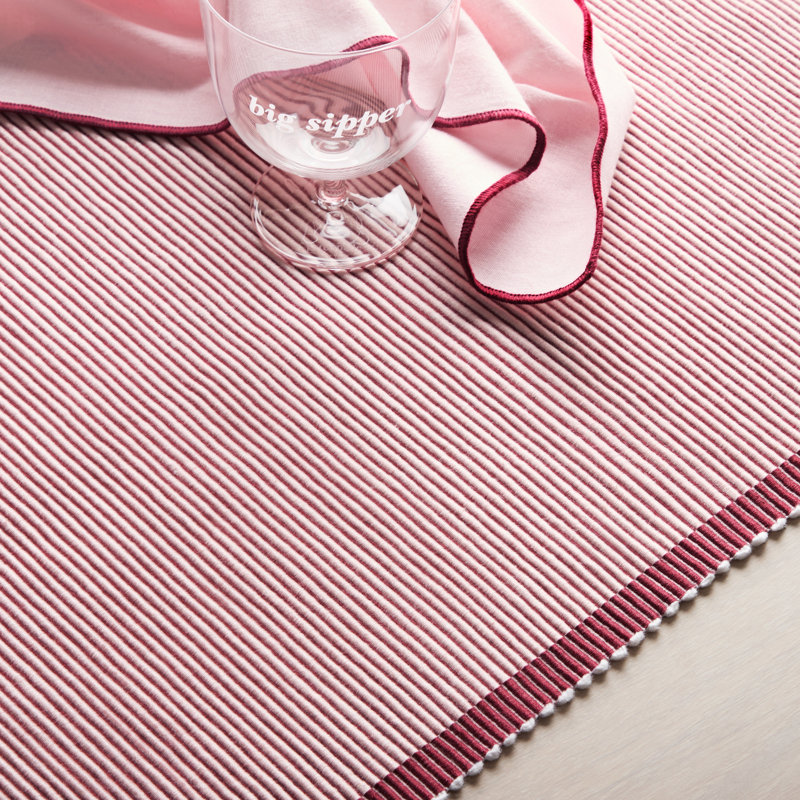 kate spade new york Garden Party Table Runner, Blue/Navy Blue, 14x72, Pink
