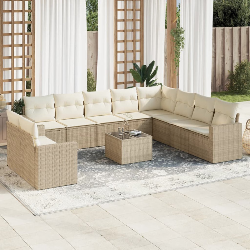 Ensemble de canapé de jardin Vidaxl beige