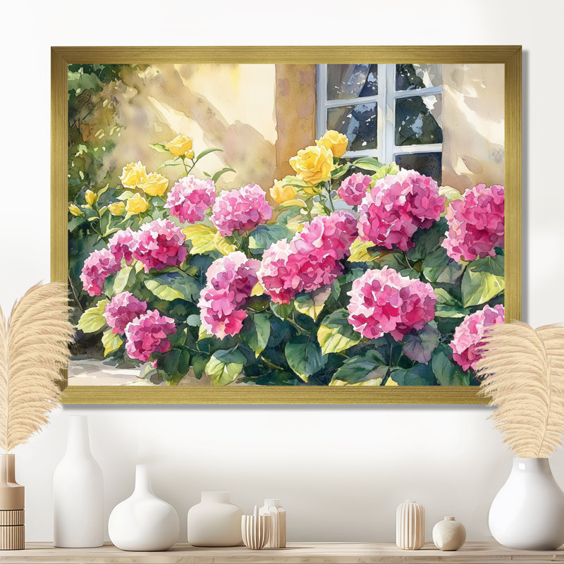 Isella - Floral Wall Art, Reproduction encadrée d'une seule photo, H 30 po x l 40 po, Doré