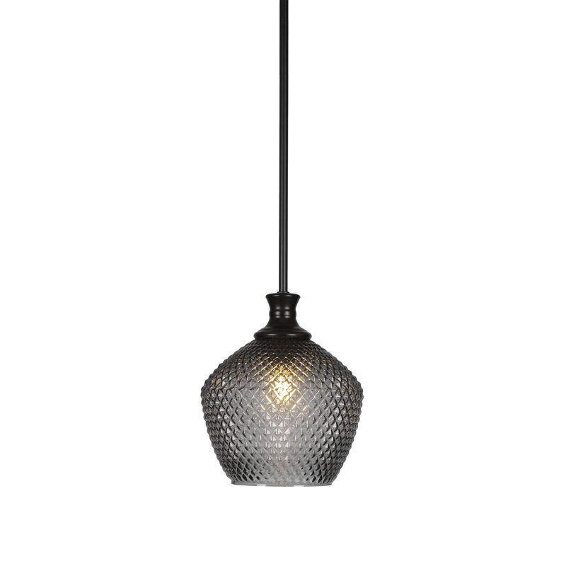 Luminaire suspendu à chaîne Zola, H 10,75 po x l 9 po x P 9 po, Noir mat