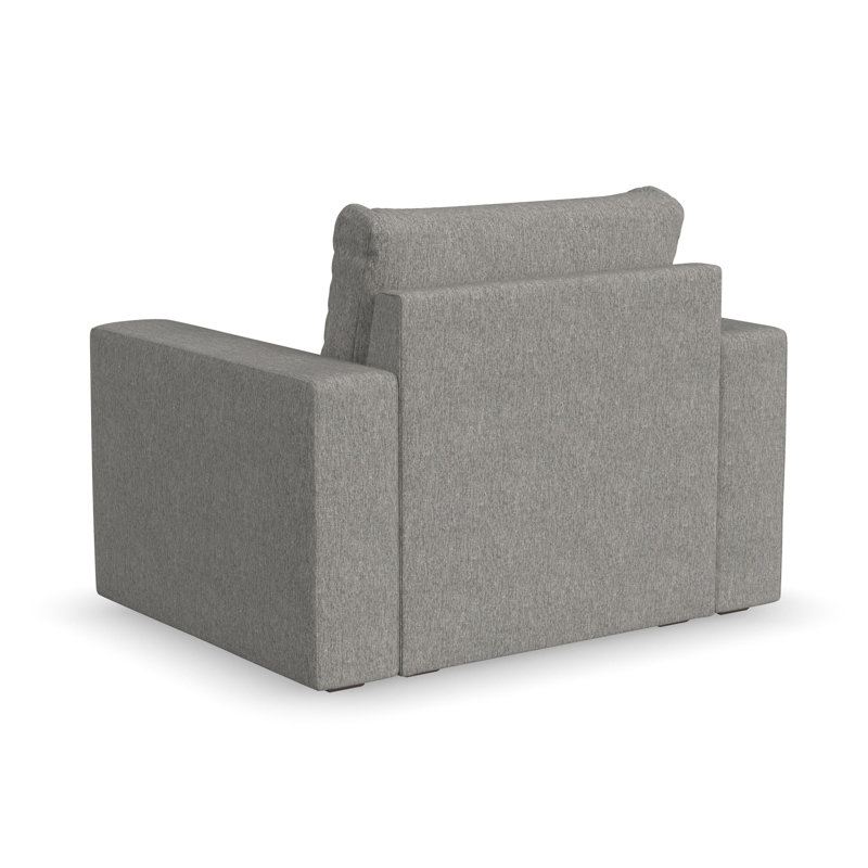 Fauteuil modulaire en polyester à accoudoirs larges de 49 po Flex, Mélange de polyester gris Flex
