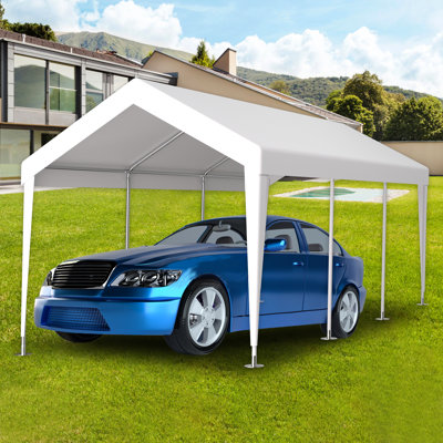 Abri de remplacement pour auvent de garage 12 x 20 pi - imperméable, 76 boucles élastiques, abri d'auto blanc protégé