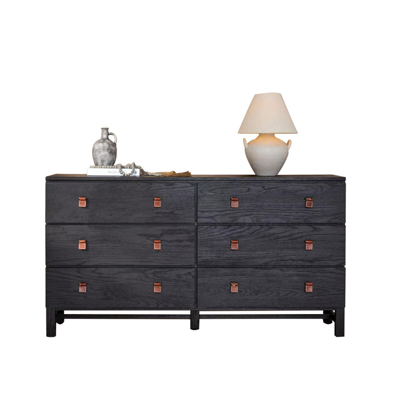 Commode d'appoint en bois massif Light Luxury