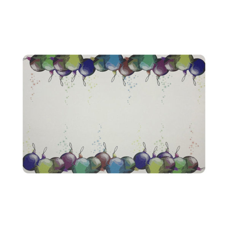 Xmas Vegan Leather Rectangle Placemats, White